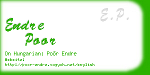 endre poor business card