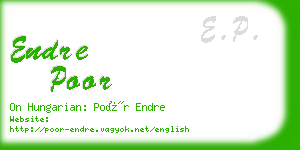 endre poor business card